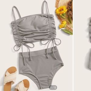 Drawstring highwaisted swimsuit